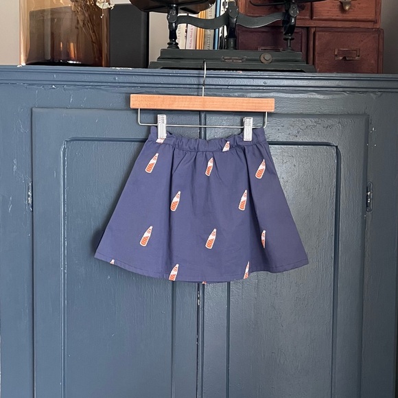 NWOT Tiny Cottons Blue Button Skirt 100% Cotton Kids Size 4 - Picture 4 of 5